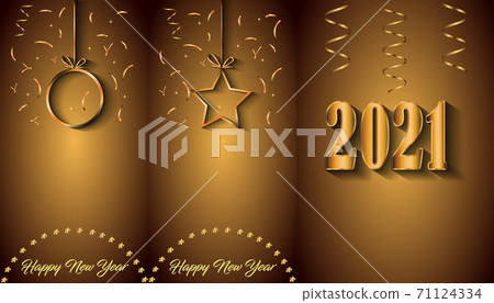 2021 Happy New Year background for your seasonal invitations, festive posters, greetings cards. 71124334