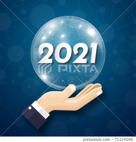 Happy new year 2021. 2021 Greetings card. abstract background.2021 background banner. Vector illustration. 71124508