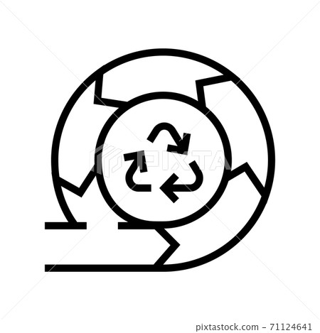 recycling and circular economy line icon vector illustration 71124641