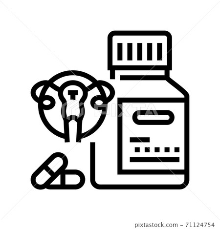 gynecology pills line icon vector illustration sign 71124754