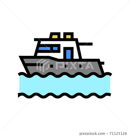 boat floating in sea color icon vector illustration 71125126