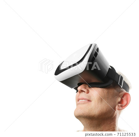 adult man in virtual reality mask 71125533