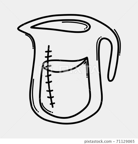 Liquid measuring cup icon doodle hand drawn Vector Image