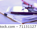blur picture of stack paper abstract background 71131127