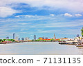 landscape of famous community beside choa phra ya river .the main river in Bangkok has important templesand historic landmarks. 71131135