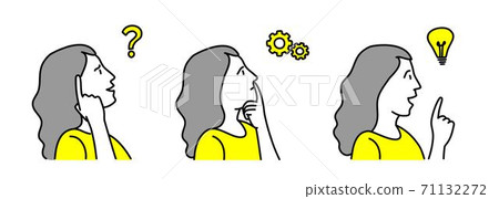 Woman showing various gestures.  71132272