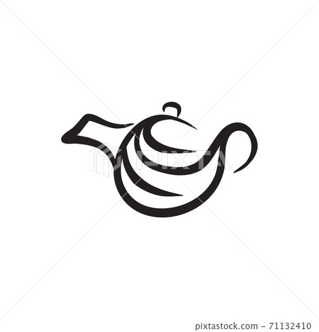 Tea pot icon logo design template 71132410