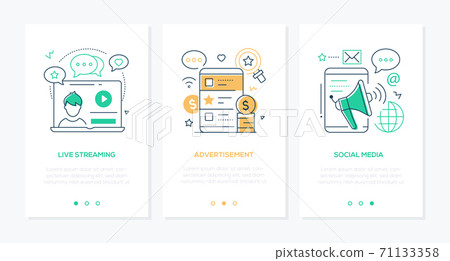 Blog concept line design style web banners 71133358