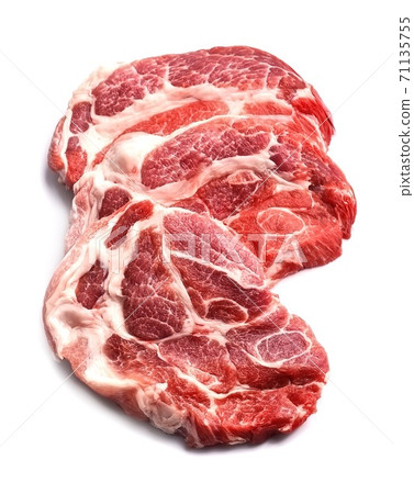 Crude meat isolated on white backgrounds. Crude meat isolated on white backgrounds. 71135755