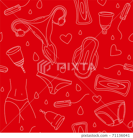 Women hygiene supplies for menstruation, underpants, pads, tampons, menstrual cup 71136041