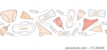 Women hygiene supplies for menstruation underpants, pads, tampons, menstrual cup 71136049