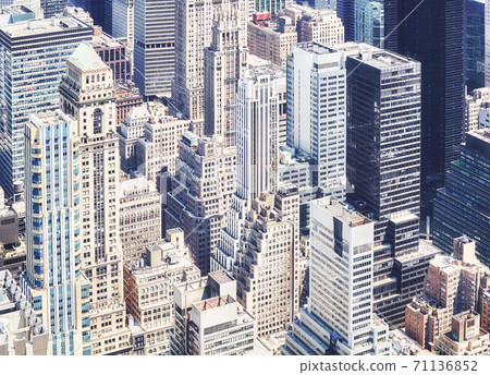 Aerial view of diverse architecture of New York City, USA. Aerial view of diverse architecture of New York City, USA. 71136852