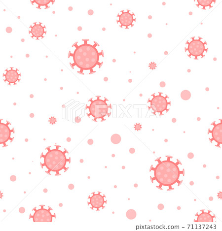 Virus seamless pattern. Coronavirus 2019-nCoV, COVID-19, syringe. Blood test for virus or bacteria. SARS Pandemic Pathogen respiratory Chinese corona virus. Design for website, print 71137243