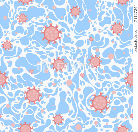 Virus seamless pattern. Coronavirus 2019-nCoV, COVID-19, syringe. Blood test for virus or bacteria. SARS Pandemic Pathogen respiratory Chinese corona virus. Design for website, print Virus seamless pattern. Coronavirus 2019-nCoV, COVID-19, syringe. Blood test for virus or bacteria. SARS Pandemic Pathogen respiratory Chinese corona virus. Design for website, print 71137244