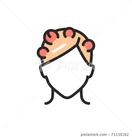 Trichophytosis disease color line icon. Isolated vector element. Trichophytosis disease color line icon. Isolated vector element. 71138162