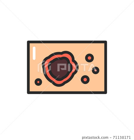 Nodular disease color line icon. Isolated vector element. 71138171