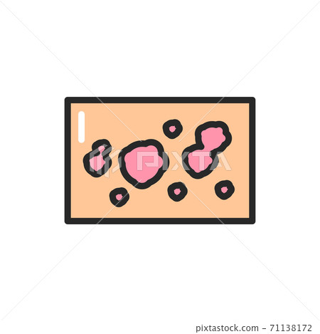 Pityriasis disease color line icon. Isolated vector element. 71138172