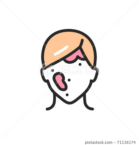 Seborrhoeic dermatitis color line icon. Isolated vector element. Seborrhoeic dermatitis color line icon. Isolated vector element. 71138174