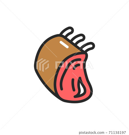 Lamb meat color line icon. Pictogram for web page, mobile app, promo. Lamb meat color line icon. Pictogram for web page, mobile app, promo. 71138197