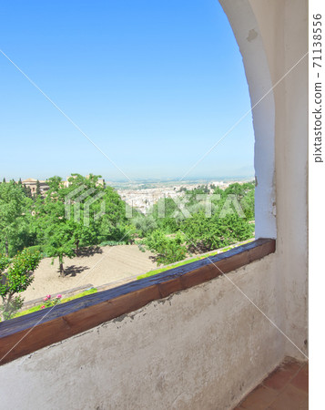view on Alhambra palas from arch, Granada, Spain view on Alhambra palas from arch, Granada, Spain 71138556