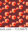 Seamless pattern with roses on a burgundy background 71138675