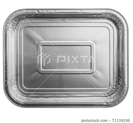 Foil food container tray isolated on white/ top view Foil food container tray isolated on white/ top view 71139298