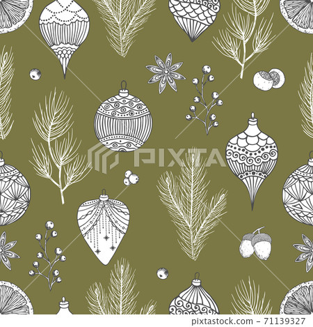Seamless pattern with Christmas elements.... - Stock Illustration ...