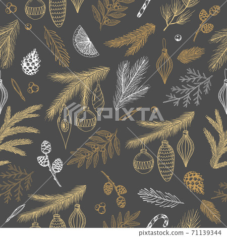 Seamless pattern with Christmas elements.... - Stock Illustration ...
