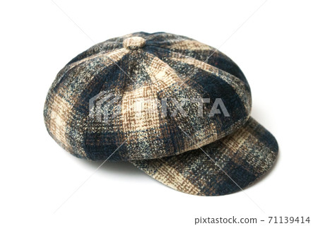 Closeup of retro woolen hat on white background 71139414
