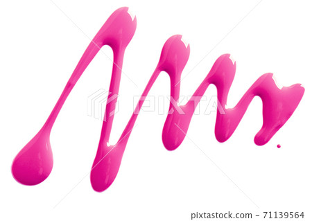 Sparkling pink nail polish isolated on white background 71139564