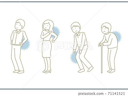 BODY MAINTENANCE low back pain, stiff... - Stock Illustration [71141521 ...