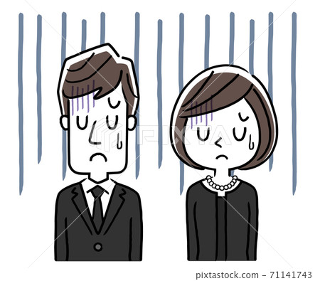 Vector Illustration Material: Men and Women in Mourning, Depressed Vector Illustration Material: Men and Women in Mourning, Depressed 71141743
