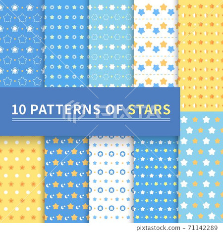 10 different classic patterns of blue stars for backgrounds, web pages, surface textures, invitation cards, Valentine's Day, seamless backgrounds 10 different classic patterns of blue stars for backgrounds, web pages, surface textures, invitation cards, Valentine's Day, seamless backgrounds 71142289