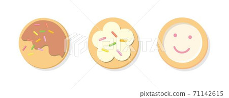 3 different biscuits illustration isolated on white background 3 different biscuits illustration isolated on white background 71142615