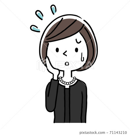 矢量圖素材:哀悼中的女人,恐慌 矢量圖素材:哀悼中的女人,恐慌 71143210