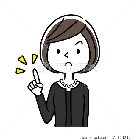 Vector Illustration Material: Woman in Mourning, Attention, Warning 71143212