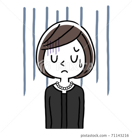 Vector Illustration Material: Woman in Mourning, Depressed 71143216
