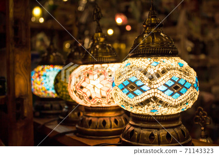 Many Turkish lamps lined up Many Turkish lamps lined up 71143323