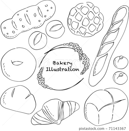 麵包麵包店對待筆繪圖手寫 71143367