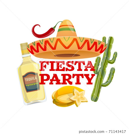 Fiesta party vector isolated icon with typography 71143417