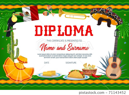 School education vector cinco de mayo diploma 71143452