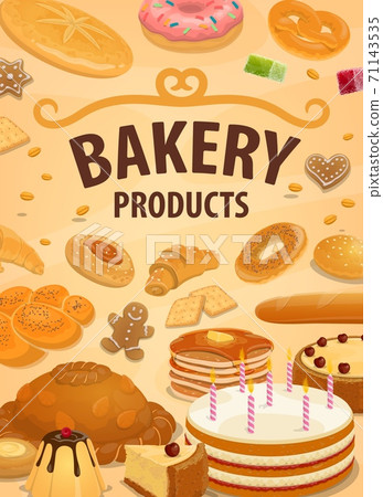 Sweet bakery products bread, desserts and pastry Sweet bakery products bread, desserts and pastry 71143535
