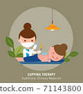 Cupping therapy illustration. Traditional chinese medicine. 71143800