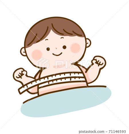 Baby measuring chest circumference 71146593