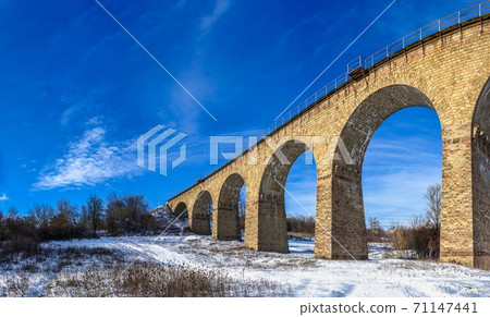 Viaduct in Plebanivka village, Ukraine 71147441