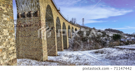 Viaduct in Plebanivka village, Ukraine 71147442