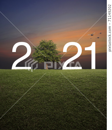 Happy new year 2021 ecological cover concept 71149202