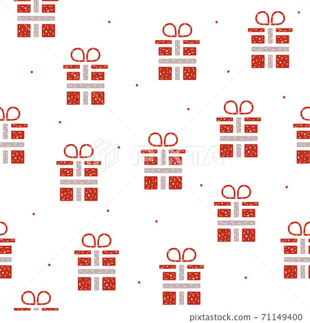 Seamless pattern of gift boxes in flat style on... - Stock Illustration ...