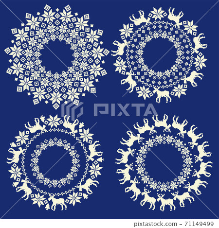 Cute and traditional Nordic pattern material, 71149499