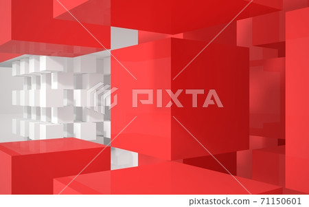 Abstract architecture of the building with red... - Stock Illustration ...